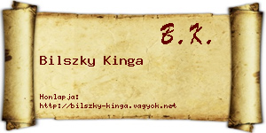 Bilszky Kinga névjegykártya